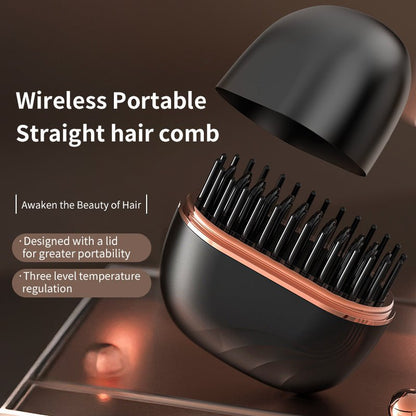 Mini Hair Straightening Comb Wireless Charging Portable Multifunctional Hair Care